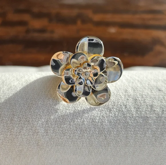 Italian Sterling Silver Flower Ring - Picture 3 of 6
